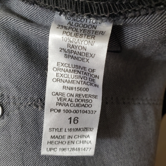 Wit & Wisdom Grey Skinny Jean Sz 16 - Picture 12 of 15